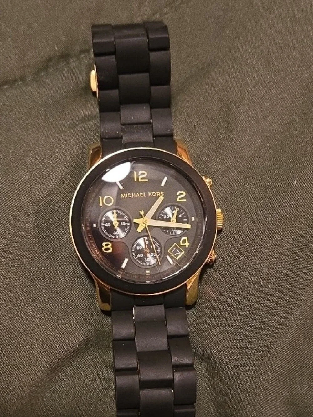 Michael Kors Black and Gold-Tone Women's Chronograph Watch